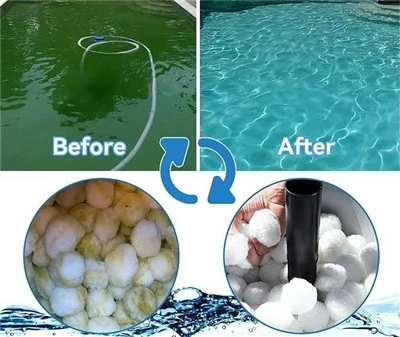 700g Bola Filter Kolam Renang Pengolahan Air Bola Filter Poliester Ramah Lingkungan Terbarukan yang Dapat Digunakan Kembali