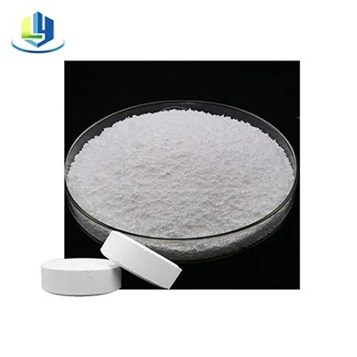 Pasokan Pabrik SDIC CAS 2893-78-9 56% 60% Sodium Dichloroisocyanurate Tablet Disinfektan Kolam Renang